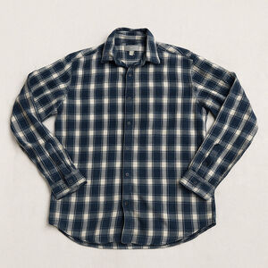 Men's L.L.Bean Casual Button Down Shirt M Navy White Plaid